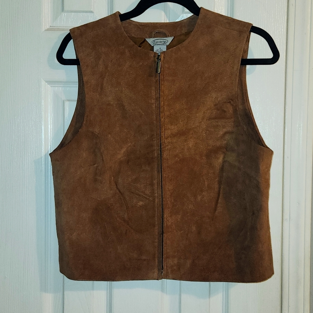 Vintage Stonebridge Leather zip up vest